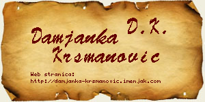 Damjanka Krsmanović vizit kartica